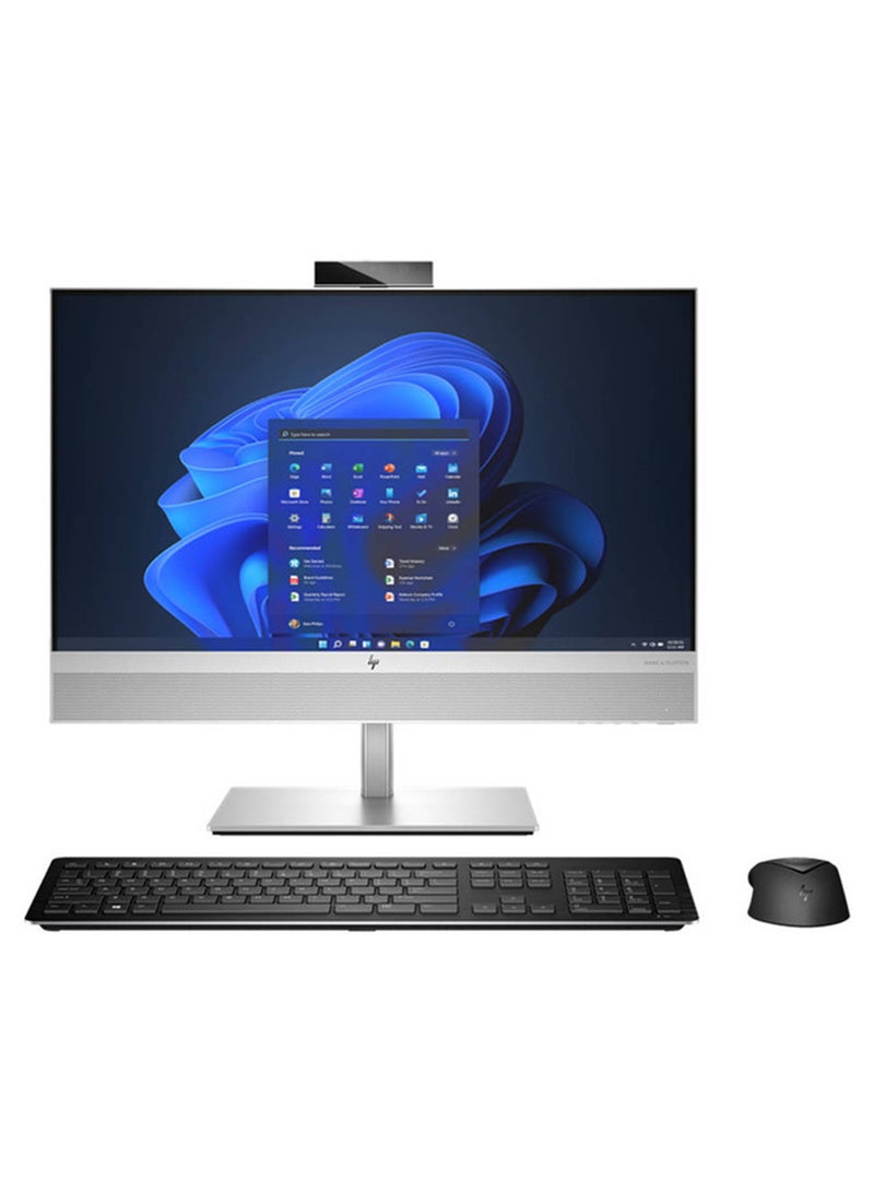 HP EliteOne 840 G9 All-In-One (5L308ES) Desktop PC, Core-i7-12700-4.9GHz, 16GB, 512GB SSD, 23.8"FHD IPS, Camera, Windows 11 Home, Intel UHD 770 Graphics English/Arabic Silver - Image 1