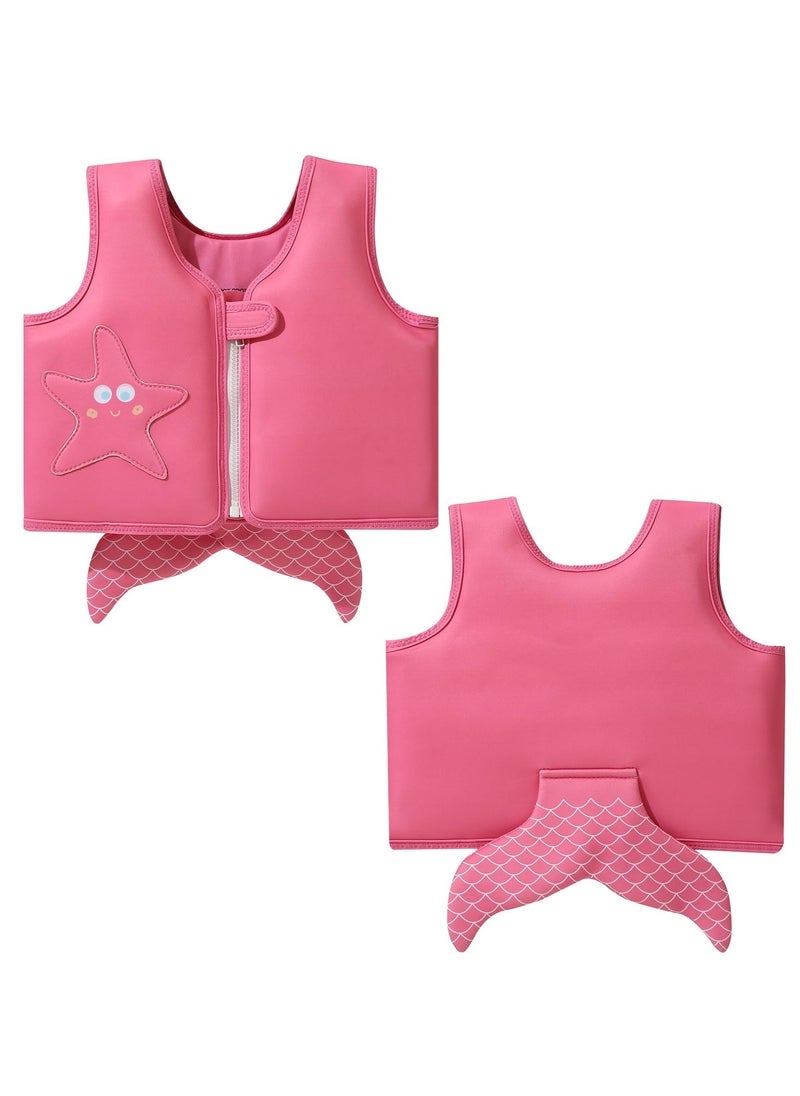NADANBAO Kids Swimming Vest Adjustable Buoyancy Float Jacket, Swimming Training Aid Children Buoyancy Aid Swim Assistance, Pink - Image 1