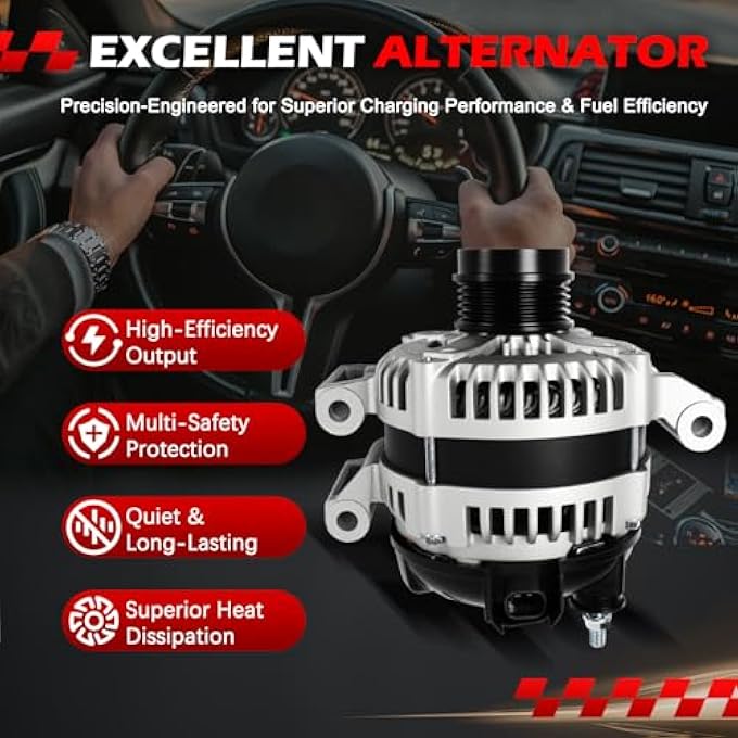 Autodevil 11682 Alternator Fit for Regal 2014-2017 & Regal TourX 2018-2020 & Regal Sportback 2018-2019, for ATS 2013-2019, for Malibu 2013-2019, 150Amp 12V Automotive Alternator OE 11682N 1042101960 - Image 5