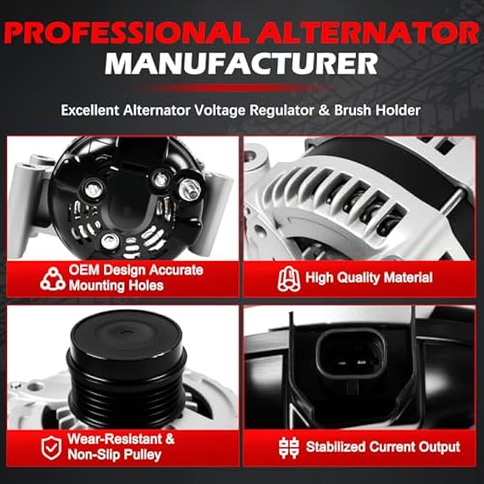 Autodevil 11682 Alternator Fit for Regal 2014-2017 & Regal TourX 2018-2020 & Regal Sportback 2018-2019, for ATS 2013-2019, for Malibu 2013-2019, 150Amp 12V Automotive Alternator OE 11682N 1042101960 - Image 4