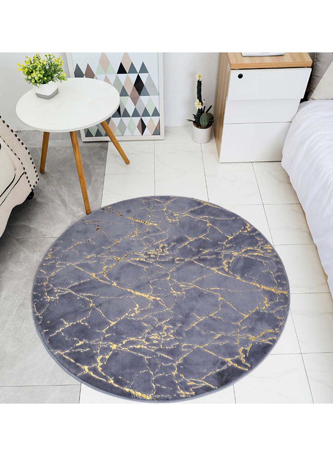 RIZARIES - SuperSoft Imitation Rabbit Fur Bronzing Round Centerpiece (Rug) - Image 1