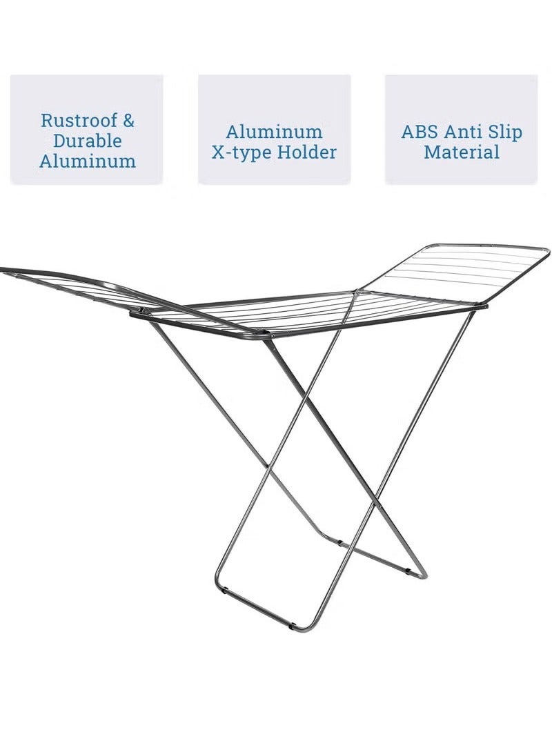 HOMESTAR Clothes Drying Rack Stand Stainless Steel Heavy Duty Clothes Dryer Stand Space Saving, Portable & Foldable Rack Ideal For Small Areas  - Image 2