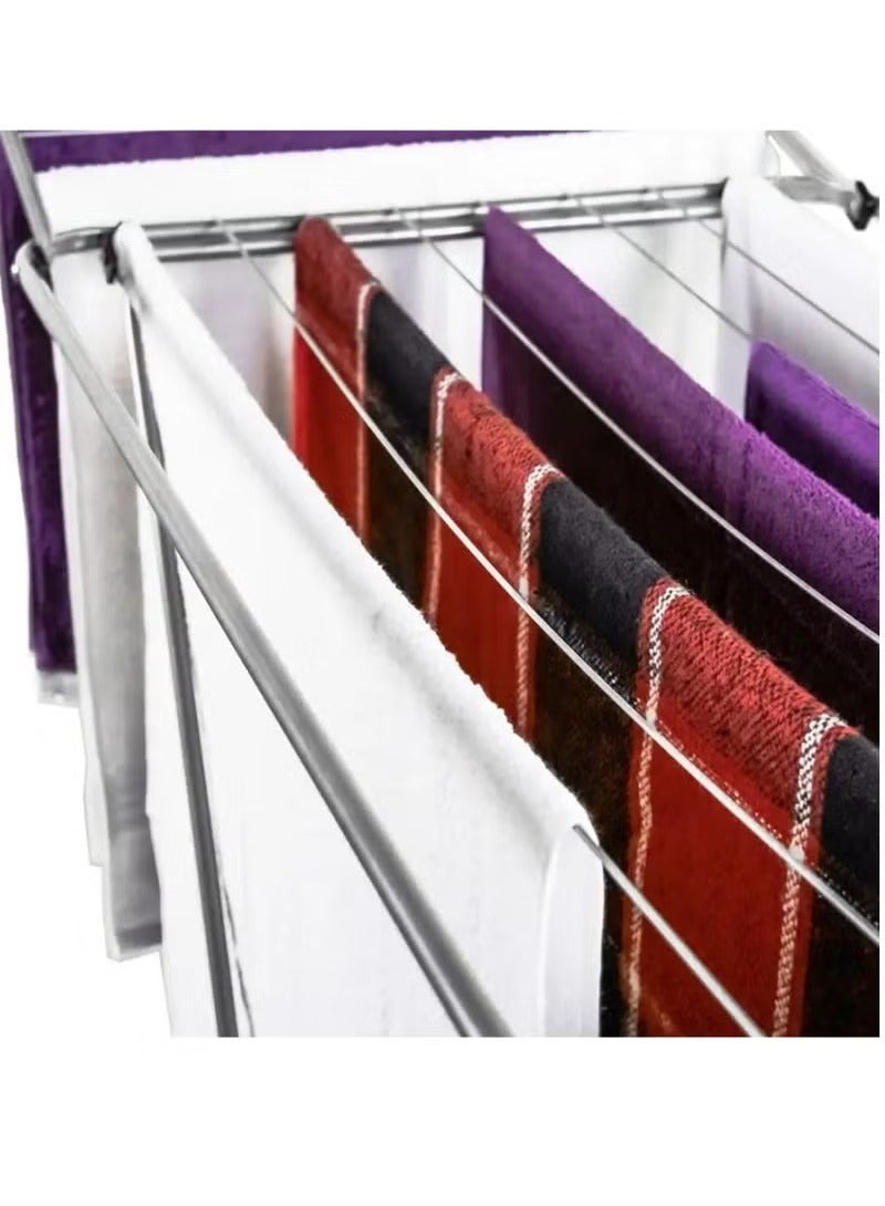 HOMESTAR Clothes Drying Rack Stand Stainless Steel Heavy Duty Clothes Dryer Stand Space Saving, Portable & Foldable Rack Ideal For Small Areas  - Image 4