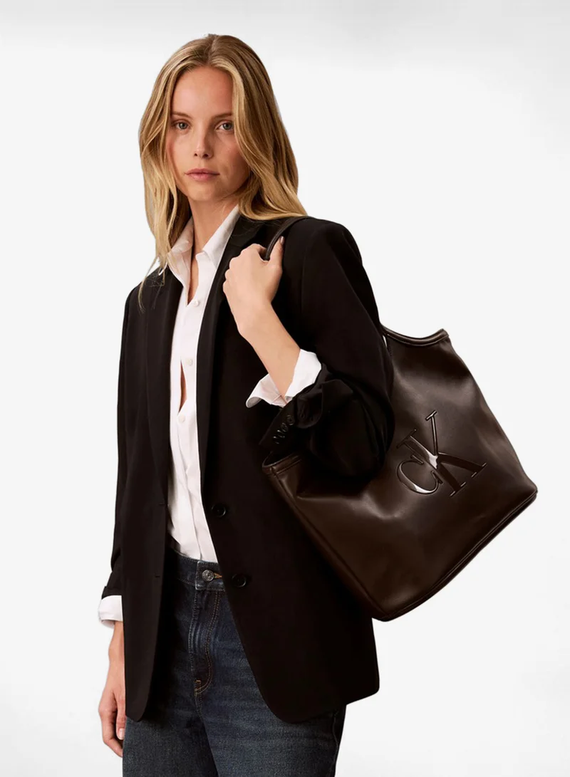 Calvin Klein Embossed Monogram Tote Bag