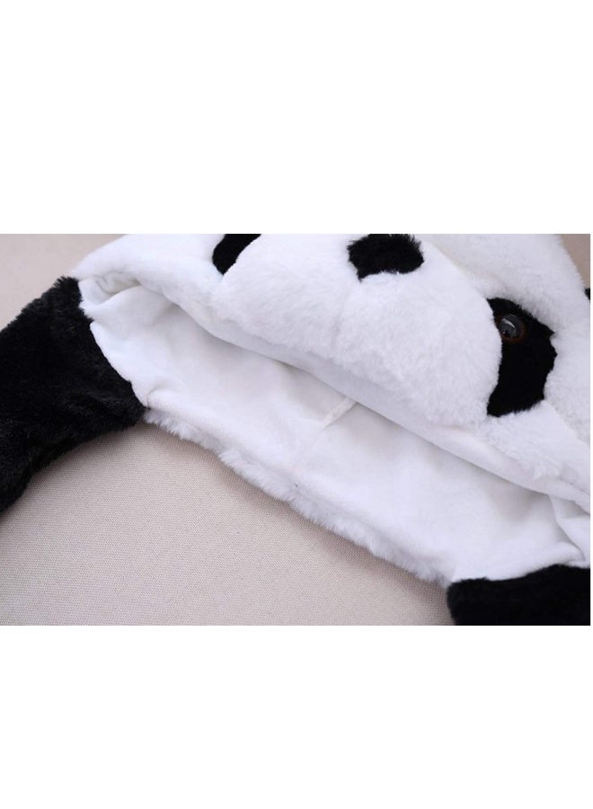 Cute Plush Panda Hat Ear Moving Jumping Funny Plush Faux Fur Panda Hat Panda Cap - Image 4