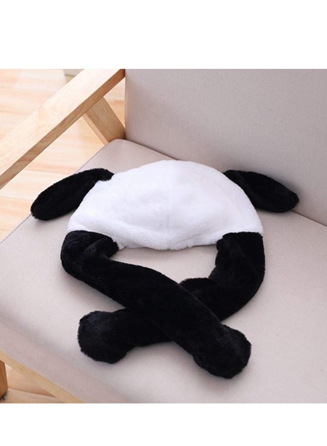 Cute Plush Panda Hat Ear Moving Jumping Funny Plush Faux Fur Panda Hat Panda Cap - Image 5