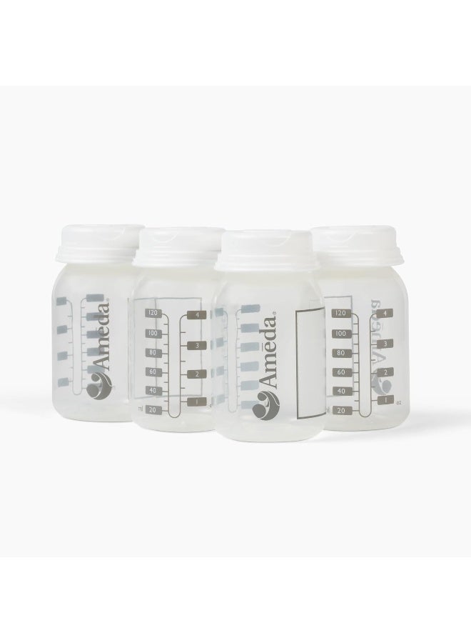 Ameda Ameda Breastmilk Storage Bottles with Lock-Tight Cap, 4.4 Ounce Milk Storage Containers (4 Count) - Image 1