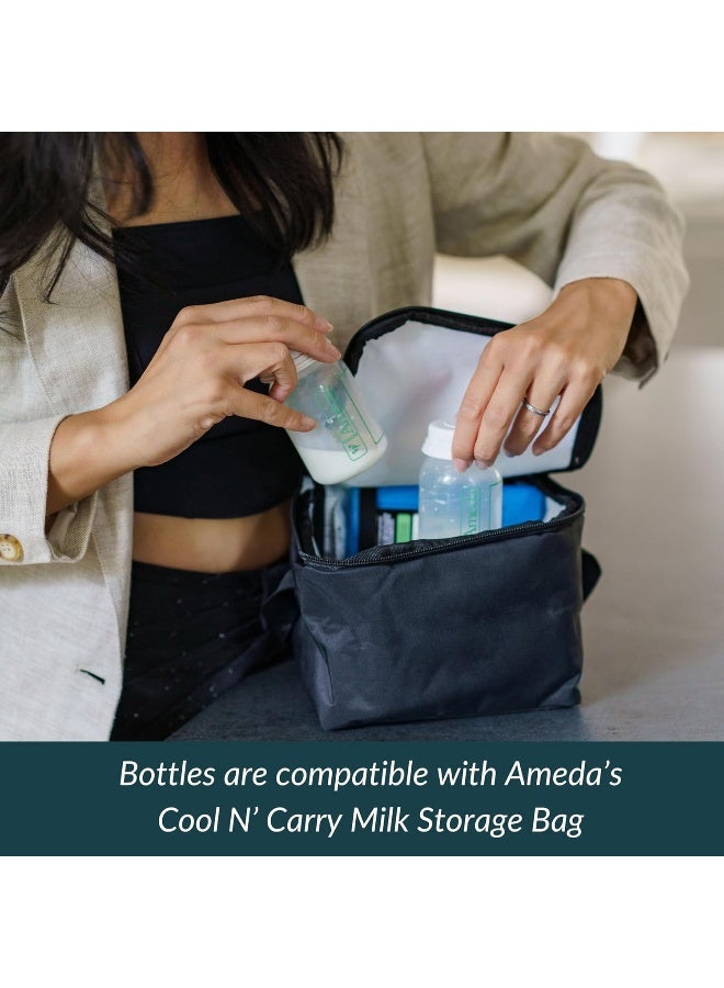 Ameda Breastmilk Storage Bottles with Lock-Tight Cap | 4.4 Ounce Breast Milk Storage Containers for Fridge (4 Count) | Breastmilk Storage Bag Alternative | Breastfeeding Supplies - Image 5