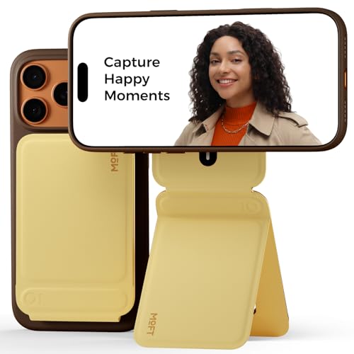 MOFT Phone Tripod Stand Selfie Stick for iPhone MultiAngles iPhone Stand Lightweight Portable Phone Holder Strong Magnets MOVAS Vegan Leather Travel Essentials Panna Cotta Without Card Slot - Image 1