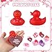 Jerify 12 Pcs 2 Inch Valentines Ducks for Kids Classroom Exchange Gifts Valentines Day Rubber Ducks with Gifts Cards Mini Heart Rubber Duckies Valentines Party Favors Toys 6 Styles Popularity - Image 4