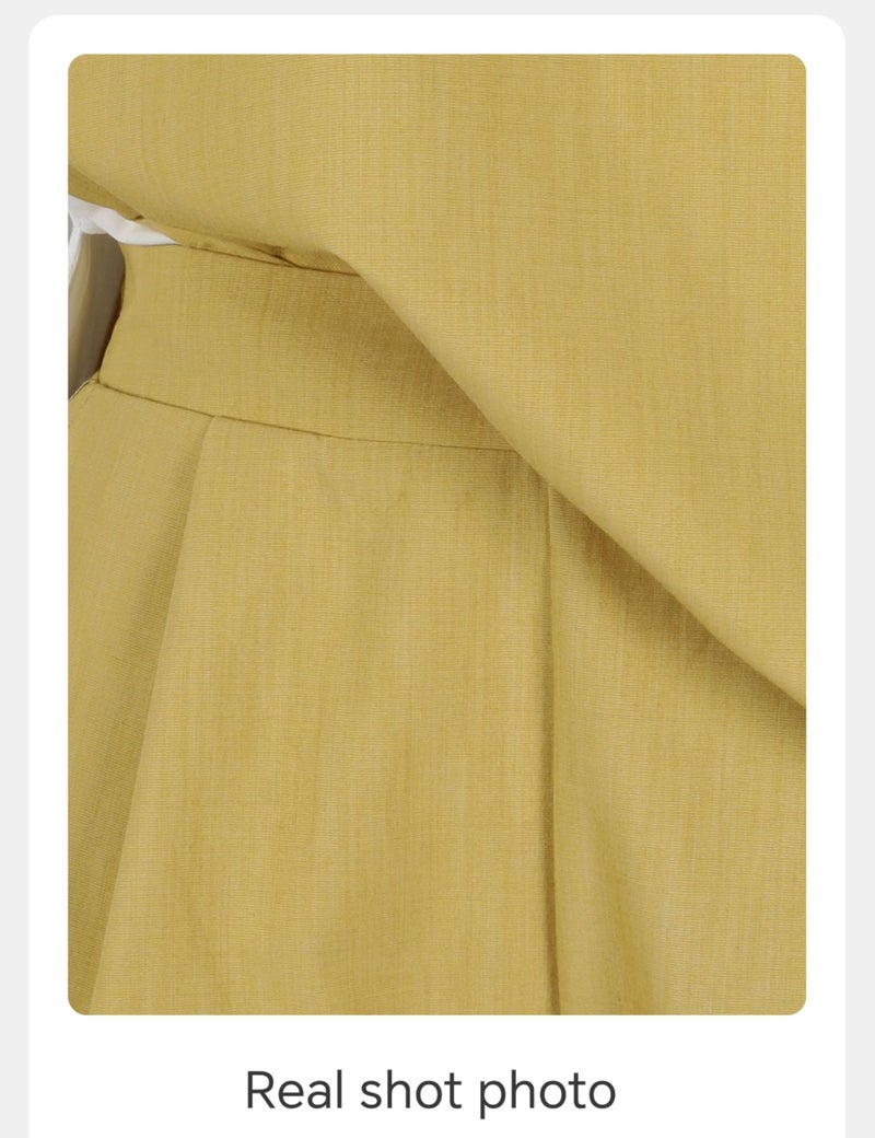 Hooever Women's 2 Piece Sets Casual Color Block Crewneck Sleeveless Pullover Tops Matching Shorts With Pockets(Yellow-M) - Image 2