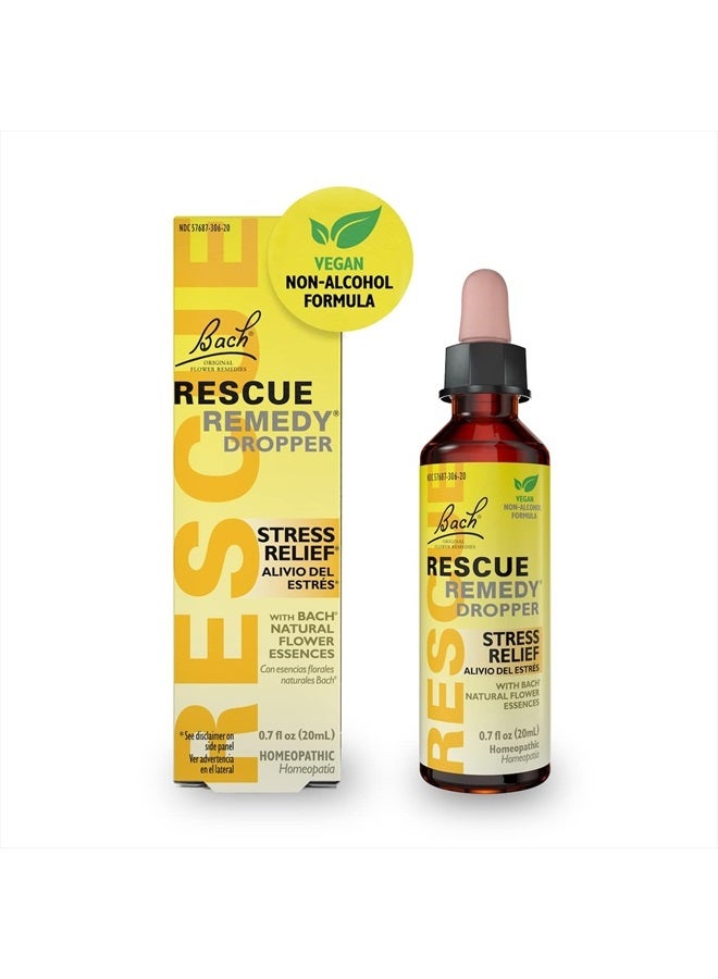 Bach Bach RESCUE Remedy Dropper 20mL, Natural Stress Relief, Homeopathic Flower Essence, Vegan, Gluten & Sugar-Free, Non-Habit Forming (Non-Alcohol Formula)  - Image 1
