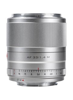 VILTROX Viltrox AF 33mm f/1.4 M Lens for Canon EF-M (Silver)  - Image 1