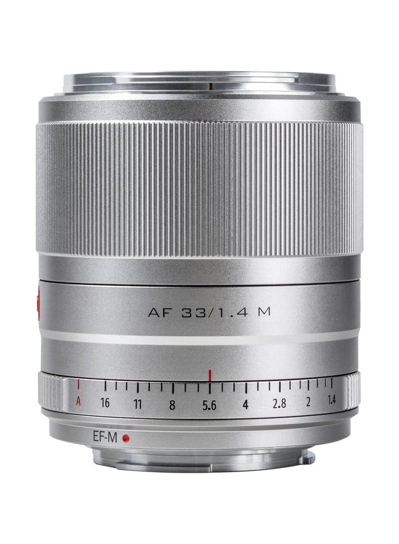 فيلتروكس Viltrox AF 33mm f/1.4 M Lens for Canon EF-M (Silver) - Image 1