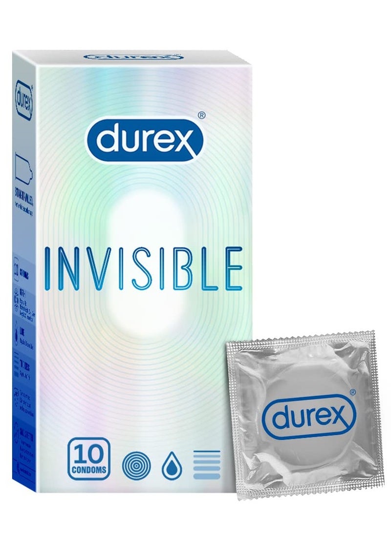 Durex Invisible Extra Thin Condoms 12 Pieces, Lubricated Condoms