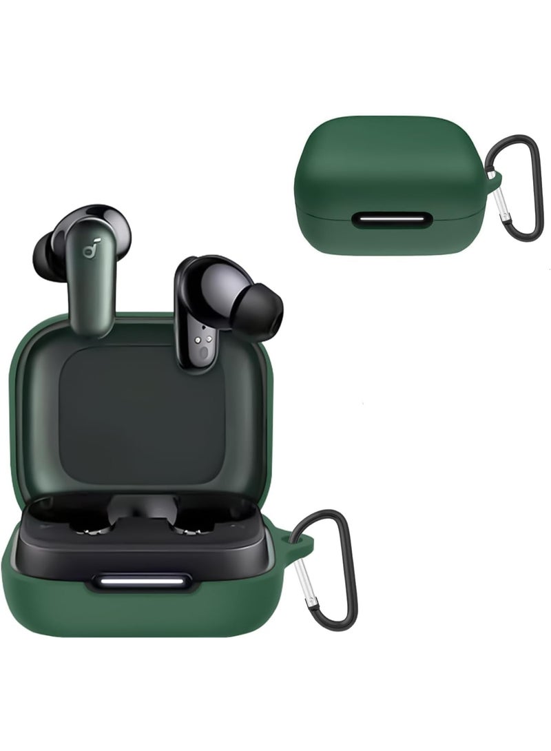 Compatible Case Cover for Anker Soundcore R50i NC / Anker P30i, Soft Silicone Shockproof Protective Case with Carabiner, Front LED Visible, Anti-Scratch Sleeve for Wireless Earbuds – Green - Image 1