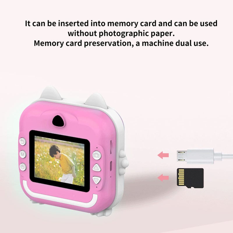 Digital Print Camera: Pink 24MP HD 1080P Video - One Button Operation Non Angular Anti Blue Light Design Kids Camera for Children’s Daily Play Holiday Gift Giving - Image 4