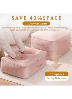 Generic Large Capacity Self-Compressing Super Space Saving Quilt, Blanket, Bed Sheet Storage Organizer (Pink - 52 x 42 x 60cm)  - Image 2