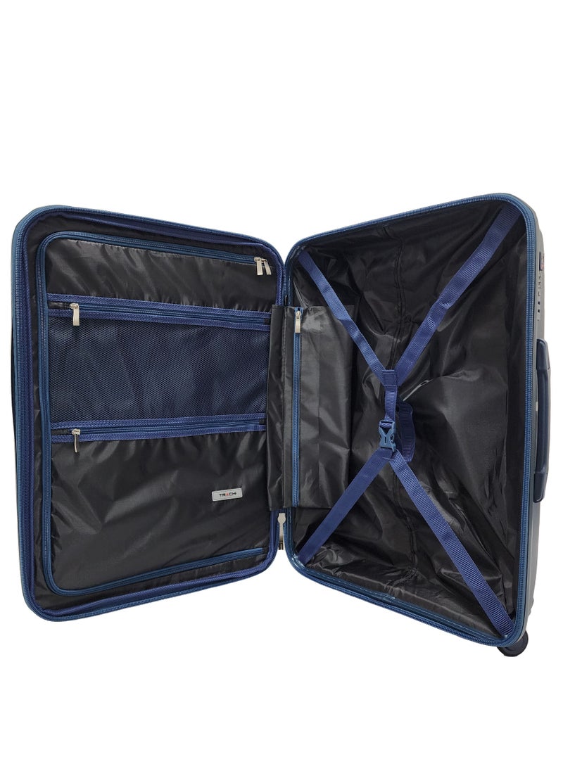 Track - Luggage Set of 3 Hard Shell PP Expandable Lightweight Travel Suitcase Trolley With 4 Double Wheels & TSA Lock - Image 1