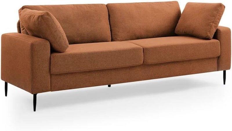 Comfynest Modern Mid-Century 84 Sofa in Rust - Image 5