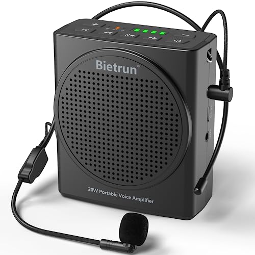 Bietrun Bluetooth Voice Amplifier for Teachers, Portable Rechargeable Mini Voice Amplifier with Wired Microphone Headset, PA System Megaphone Speaker for Teachers, Singing, Training, Presentation, Tour Guide - Image 1