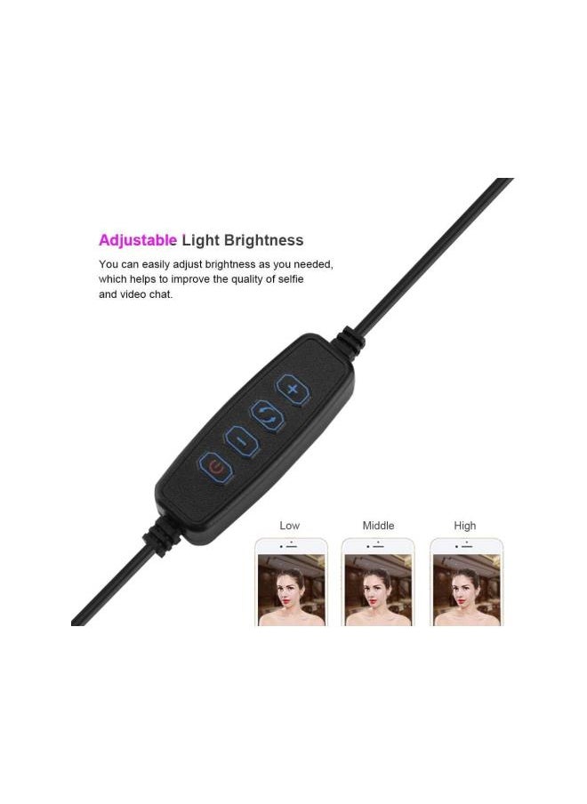 Generic Portable Selfie Ring Light, 360° Long Arm Table Desktop Clip LED Fill-in Light with Cellphone Holder for Live Stream Makeup  - Image 4