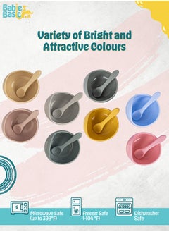 Babies Basic 2 Piece Baby Feeding Set With Silicone Suction Bowl And Silicone Spoon  - Image 4