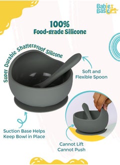 Babies Basic 2 Piece Baby Feeding Set With Silicone Suction Bowl And Silicone Spoon  - Image 2