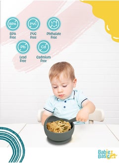 Babies Basic 2 Piece Baby Feeding Set With Silicone Suction Bowl And Silicone Spoon  - Image 3