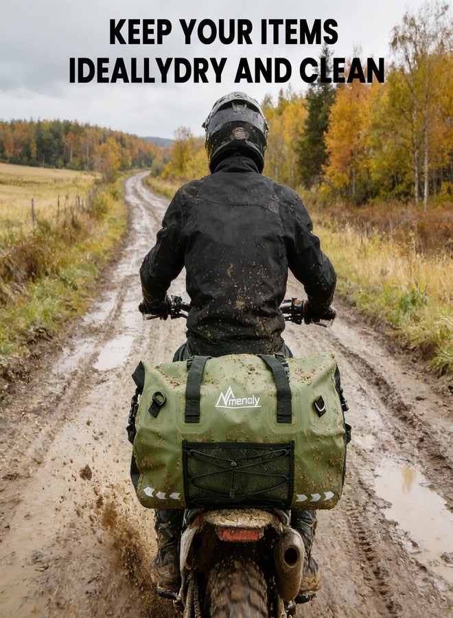 MENOLY 60L Waterproof Duffel Bag - Large Motorcycle Dry Bag Backpack, Roll Top Heavy Duty Travel Bag with Shoulder Straps for Riding, Kayaking, Camping & Travel - Image 3