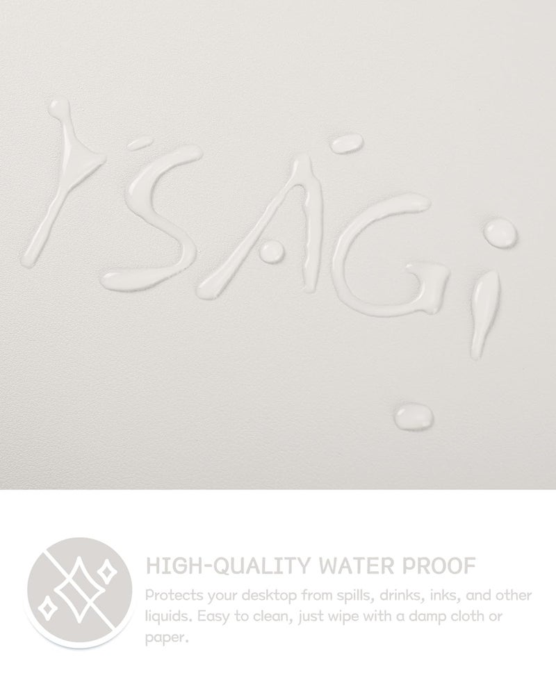 YSAGi Non-Slip Leather Desk Pad, Waterproof Laptop Computer Desk Keyboard Mat, Table Protector Blotter Mat, Large Mouse Pad for Office/Work/Home/Decor(Apricot Gray, 23.6" x 13.7") - Image 4