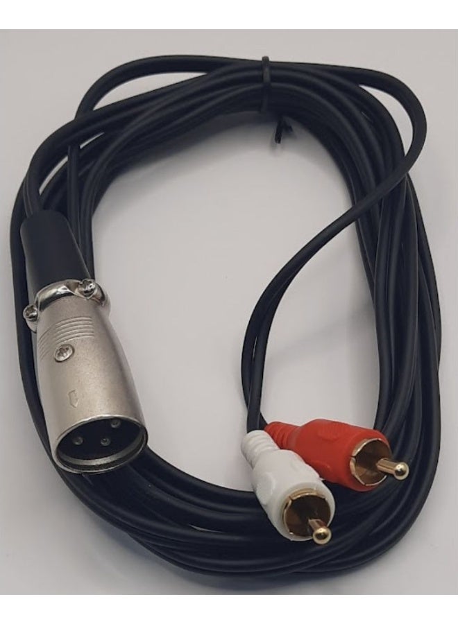 كابل من 3 دبابيس XLR ذكر إلى 2xRCA ذكر (3 أمتار) - Image 1