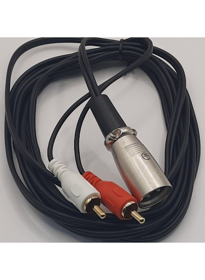 كابل من 3 دبابيس XLR ذكر إلى 2xRCA ذكر (3 أمتار) - Image 3