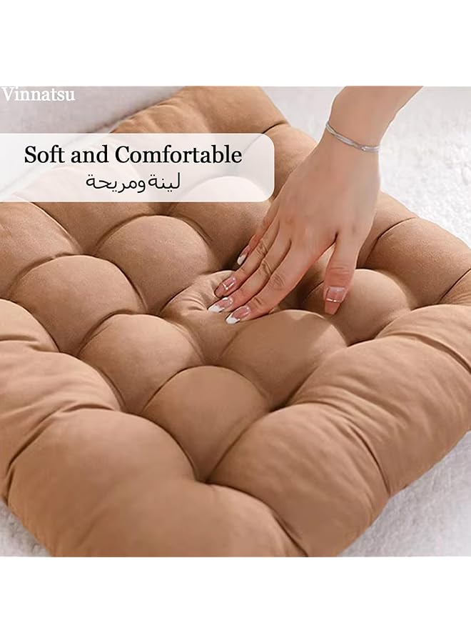 erorex Floor Pillow Chair Cushion Square Meditation Pillow For Seating On Floor Solid Thicken Tufted Seat Cushion Pouf Dacron Tatami Floor Cushion For Yoga Living Room Balcony Office Outdoor - Image 4