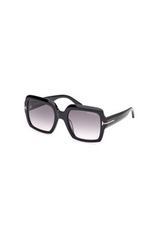 TOM FORD Women's Square Shape Acetate Sunglasses FT108201B54 Lens Size: 54 Millimeter - Shiny Black  - Image 1