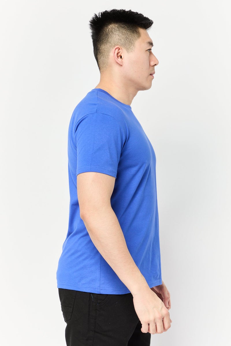 Maserati تي شيرت رجالي بأكمام قصيرة وياقة دائرية، شعار العلامة التجارية، أزرق - Image 3