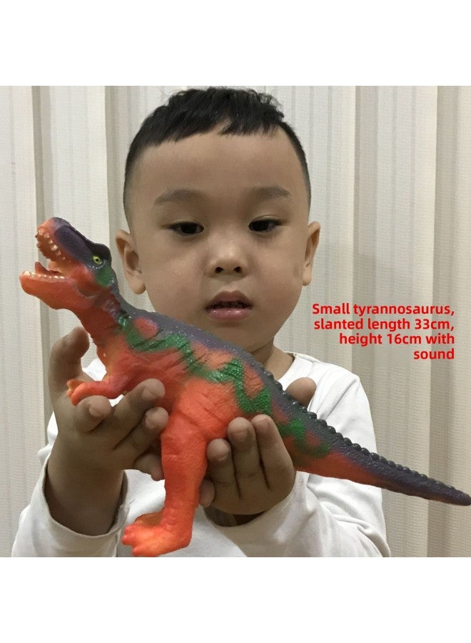 Children's Toy Simulation Dinosaur Toy Soft Glue Doll Animal Model Set Gift Stall On Behalf Of Zong-Color:Small Red Tyrannosaurus Rex - Image 1