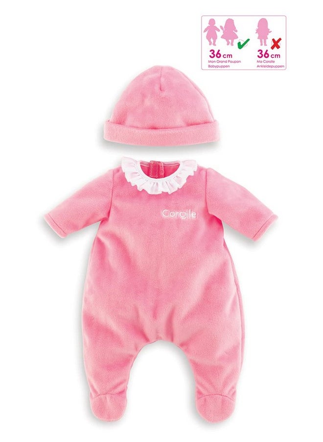 Corolle Corolle 14” Baby Doll Outfit - Pink Pajamas - Mon Grand Poupon Outfits and Accessories fit 14" Dolls, for Kids Ages 2 Years and up  - Image 3