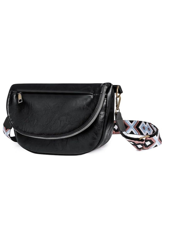 iCozzier Leather Women's Hobo Bag, Shoulder Chest Bag With Boho Adjustable Strap, Casual Sling Crossbody Bag Fanny Pack Handbags For Women New  - Image 1