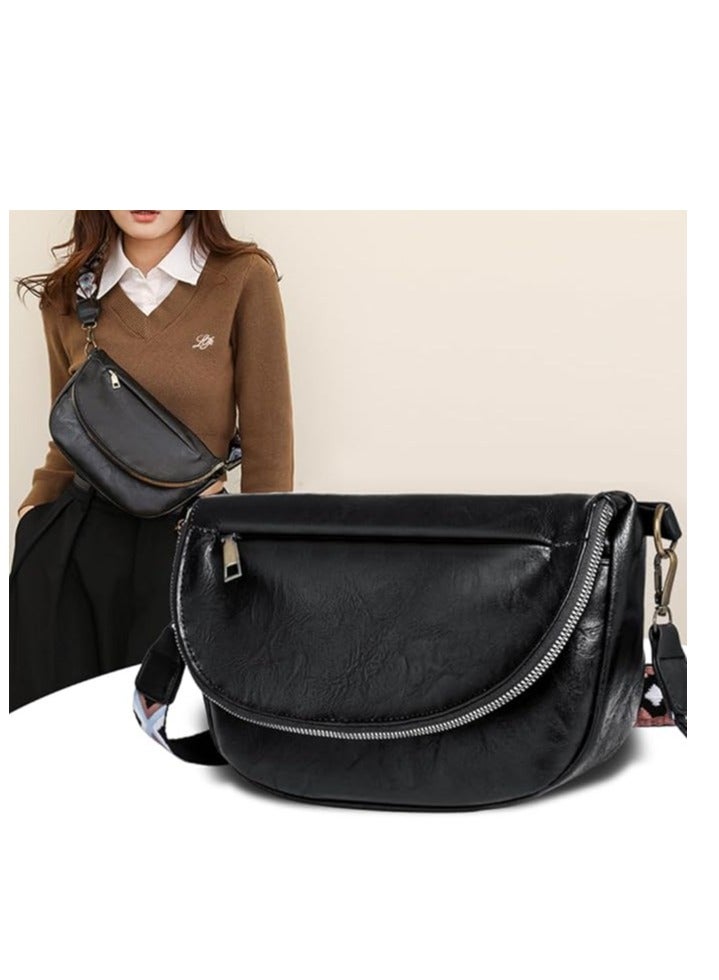 iCozzier Leather Women's Hobo Bag, Shoulder Chest Bag With Boho Adjustable Strap, Casual Sling Crossbody Bag Fanny Pack Handbags For Women New  - Image 4