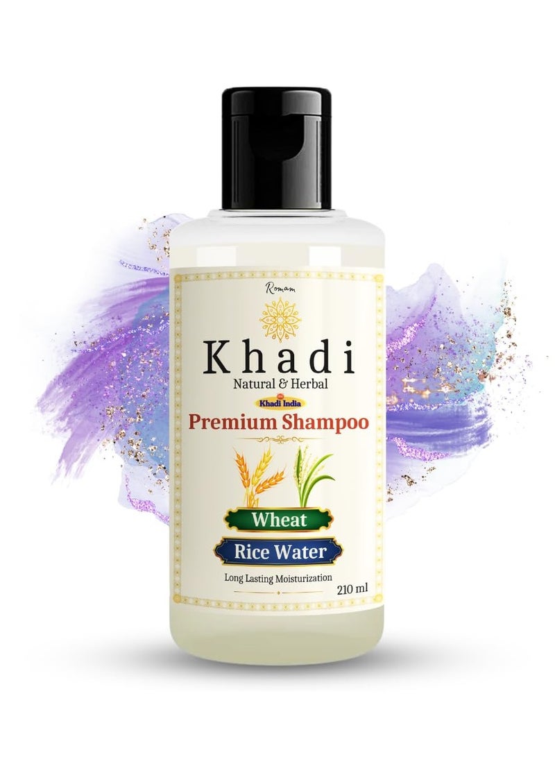 Khadi Natural Wheat & Rice Water Shampoo | Strengthens & Nourishes Hair | Sulfate & Paraben Free | 210 ML - Image 1