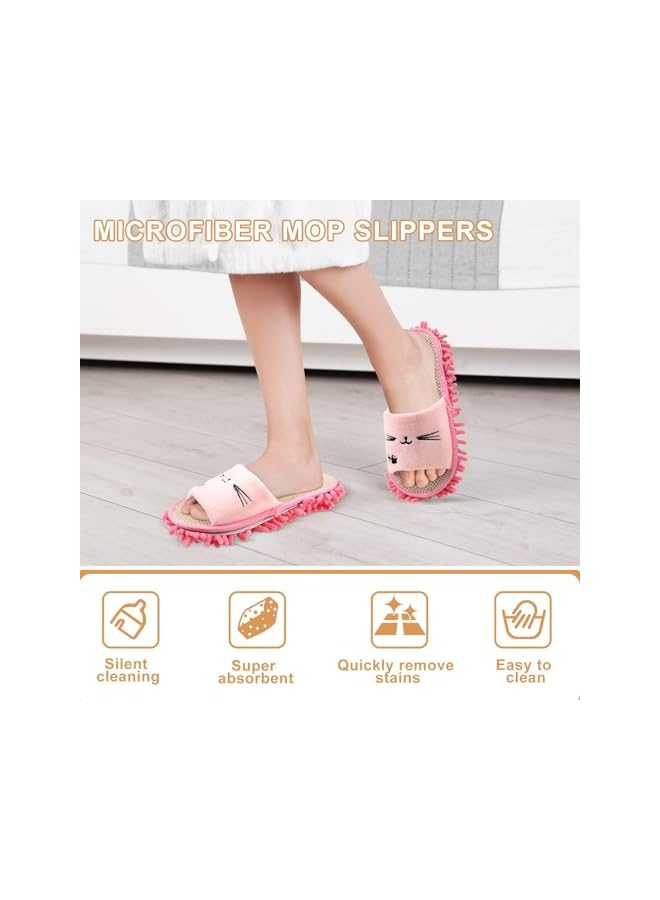 promass 4 Pairs Washable Mop Slippers, Microfiber Mop Slippers for Floor Cleaning, Detachable Home Cleaning Slippers for Dust Dirt, Kitchen Bathroom Office Floor Cleaning Mop Tool - Image 5