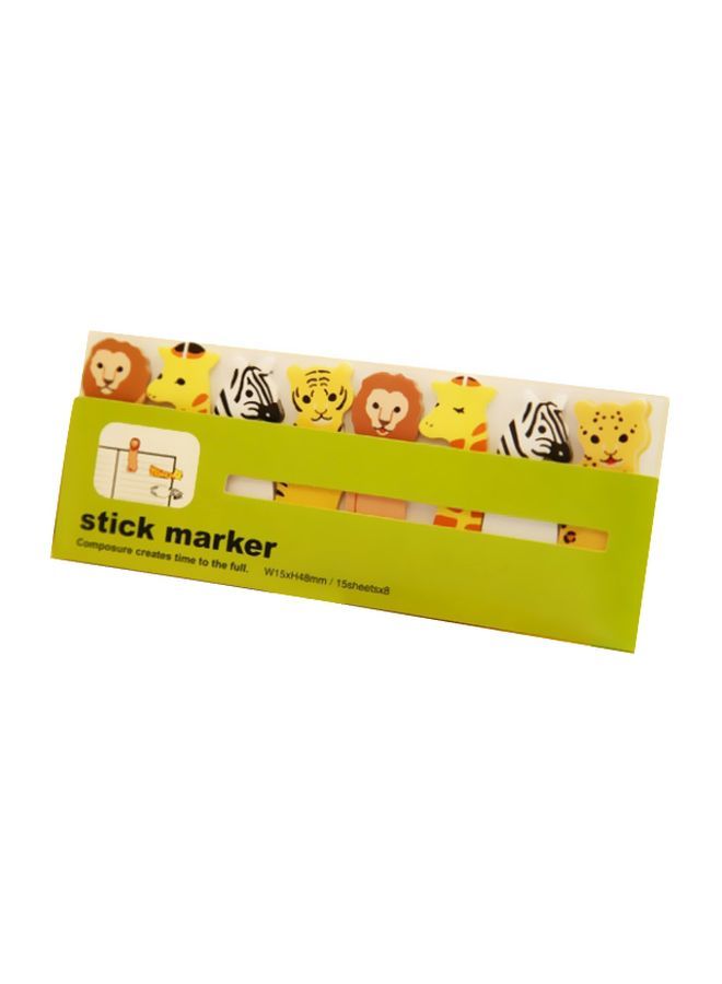 NIBEMINENT 2-Piece Owl Design Sticky Note Set Yellow/Black/White