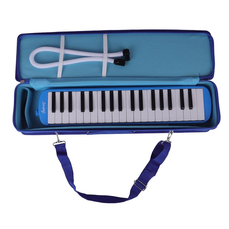 Juarez 37 Key Melodica JMLD37BL Musical Instrument Soprano Air Piano Keyboard Pianica with Carrying Bag, 1 Soft Long Tube, 1 Mouthpiece, Wipe Cloth, Blue - Image 3