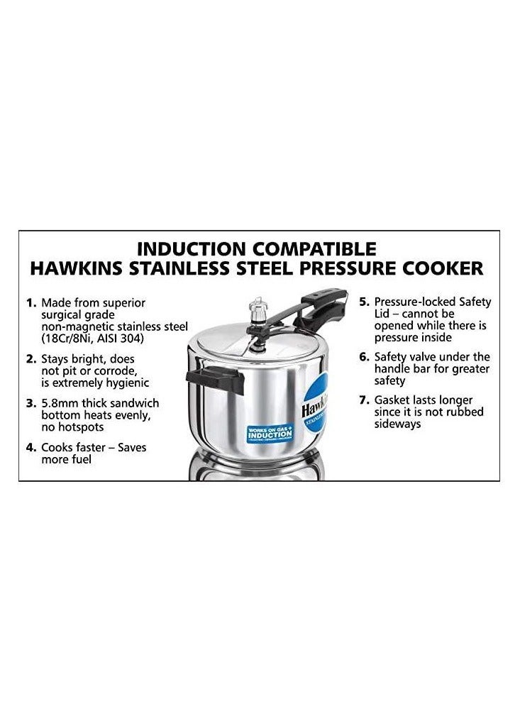 هوكينز Hawkins Tall (HSS3T) 3 L Inner Lid Induction Bottom Pressure Cooker - Image 3