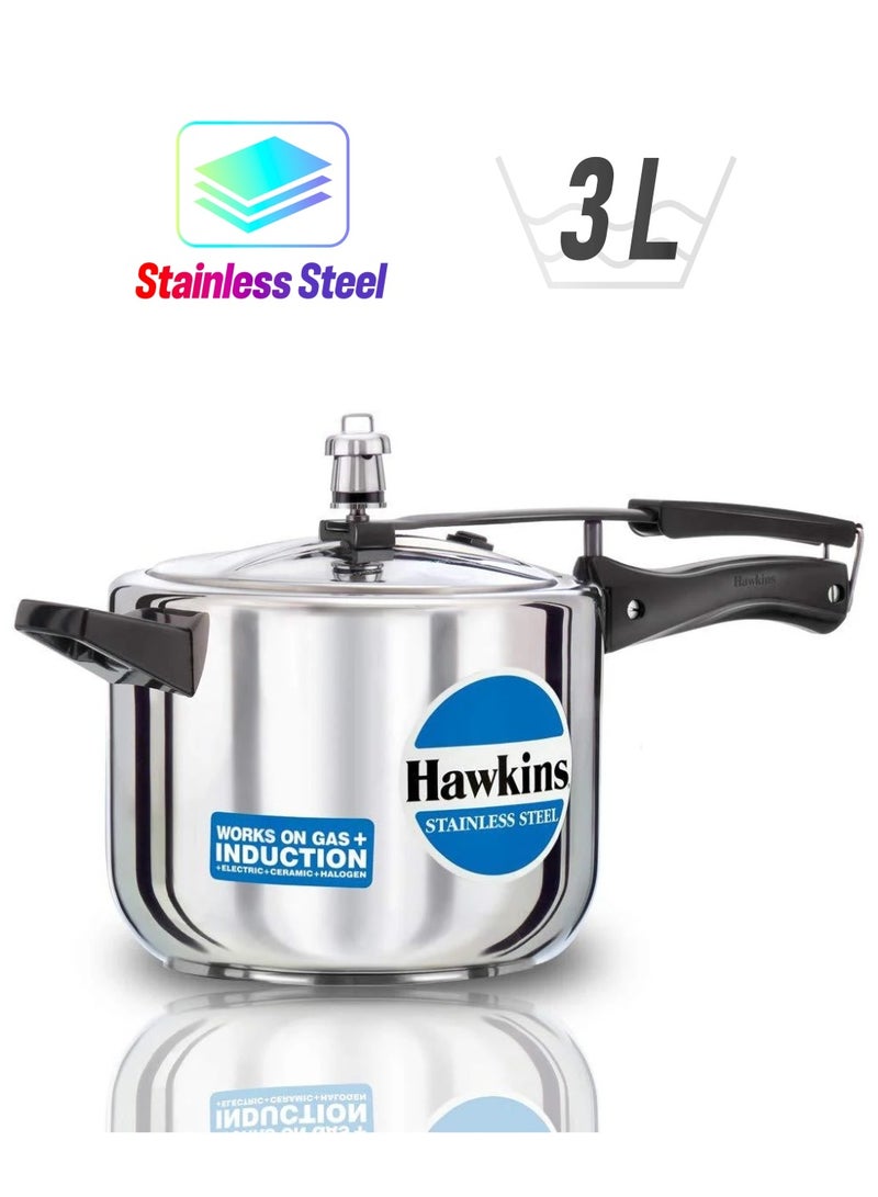 هوكينز Hawkins Tall (HSS3T) 3 L Inner Lid Induction Bottom Pressure Cooker - Image 1