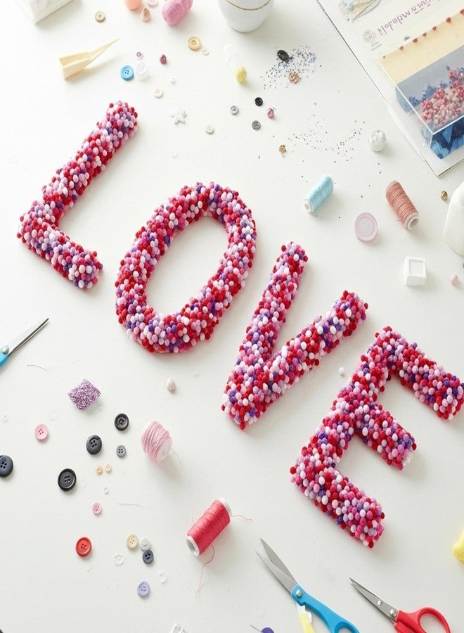 Caydo 2400 Pieces Mini Craft Pompoms for Valentine's Day Colors 6 mm Small Pom poms for Hobby Supplies and Holiday Decorations - Image 2