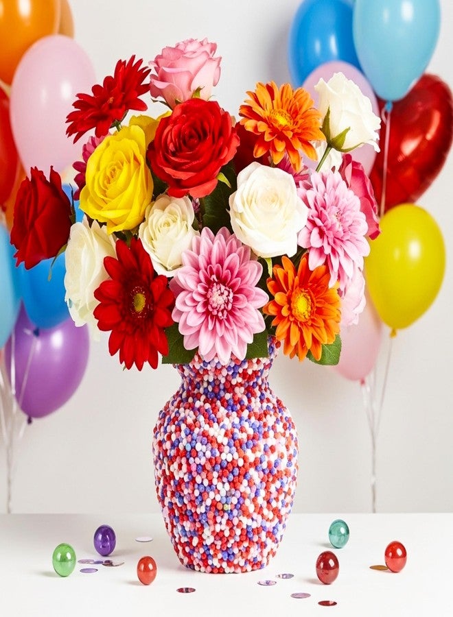 Caydo 2400 Pieces Mini Craft Pompoms for Valentine's Day Colors 6 mm Small Pom poms for Hobby Supplies and Holiday Decorations - Image 4