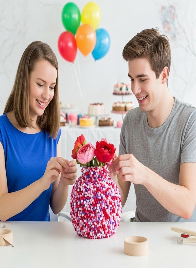 Caydo 2400 Pieces Mini Craft Pompoms for Valentine's Day Colors 6 mm Small Pom poms for Hobby Supplies and Holiday Decorations - Image 3