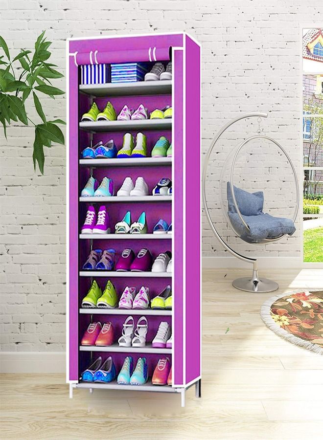 fashionhome 9 Tiers Dustproof Cover Shoes Cabinet Storage Organizer for Hallway Living Room 60 x 30 x 155 cm - Image 3